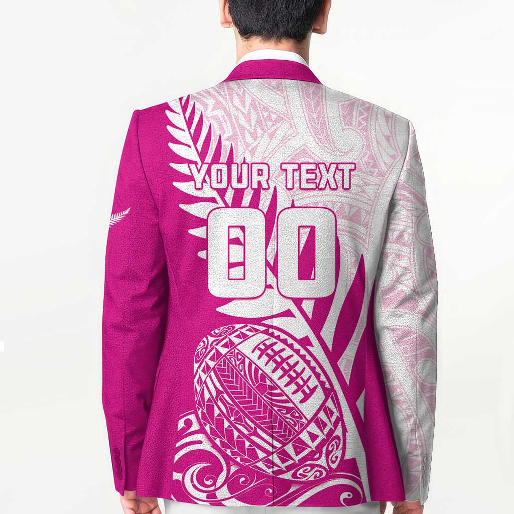 Custom New Zealand Rugby Silver Fern Blazer Aotearoa Maori Pink Version - Polynesian Pride
