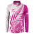 Custom New Zealand Rugby Silver Fern Button Sweatshirt Aotearoa Maori Pink Version - Polynesian Pride