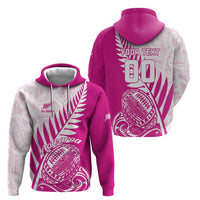 Custom New Zealand Rugby Silver Fern Hoodie Aotearoa Maori Pink Version - Polynesian Pride