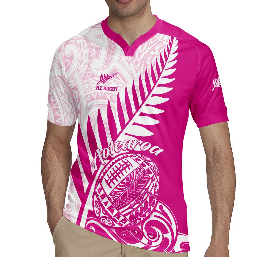 Custom New Zealand Rugby Silver Fern Rugby Jersey Aotearoa Maori Pink Version - Polynesian Pride