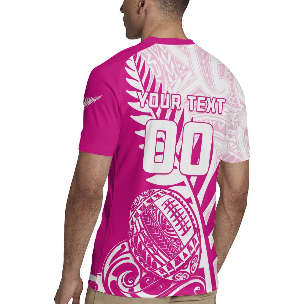 Custom New Zealand Rugby Silver Fern Rugby Jersey Aotearoa Maori Pink Version - Polynesian Pride