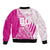 Custom New Zealand Rugby Silver Fern Sleeve Zip Bomber Jacket Aotearoa Maori Pink Version - Polynesian Pride