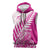 Custom New Zealand Rugby Silver Fern Sleeveless Zip Hoodie Aotearoa Maori Pink Version - Polynesian Pride
