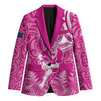 New Zealand Silver Fern Rugby All Pink Blazer Maori Tiki Player With Ta Moko Tribal - Polynesian Pride