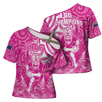 New Zealand Silver Fern Rugby All Pink Cross Shoulder Shirt Maori Tiki Player With Ta Moko Tribal - Polynesian Pride