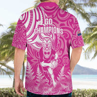 New Zealand Silver Fern Rugby All Pink Hawaiian Shirt Maori Tiki Player With Ta Moko Tribal - Polynesian Pride