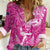 New Zealand Silver Fern Rugby All Pink Women Casual Shirt Maori Tiki Player With Ta Moko Tribal - Polynesian Pride