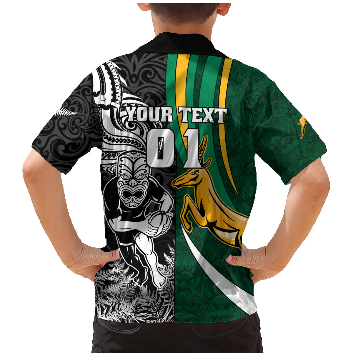 Custom New Zealand and South Africa Rugby Family Matching Mermaid Dress and Hawaiian Shirt Silver Fern Protea Pattern World Cup 2023 LT01 - Polynesian Pride