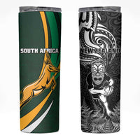 New Zealand and South Africa Rugby Skinny Tumbler Silver Fern Protea Pattern