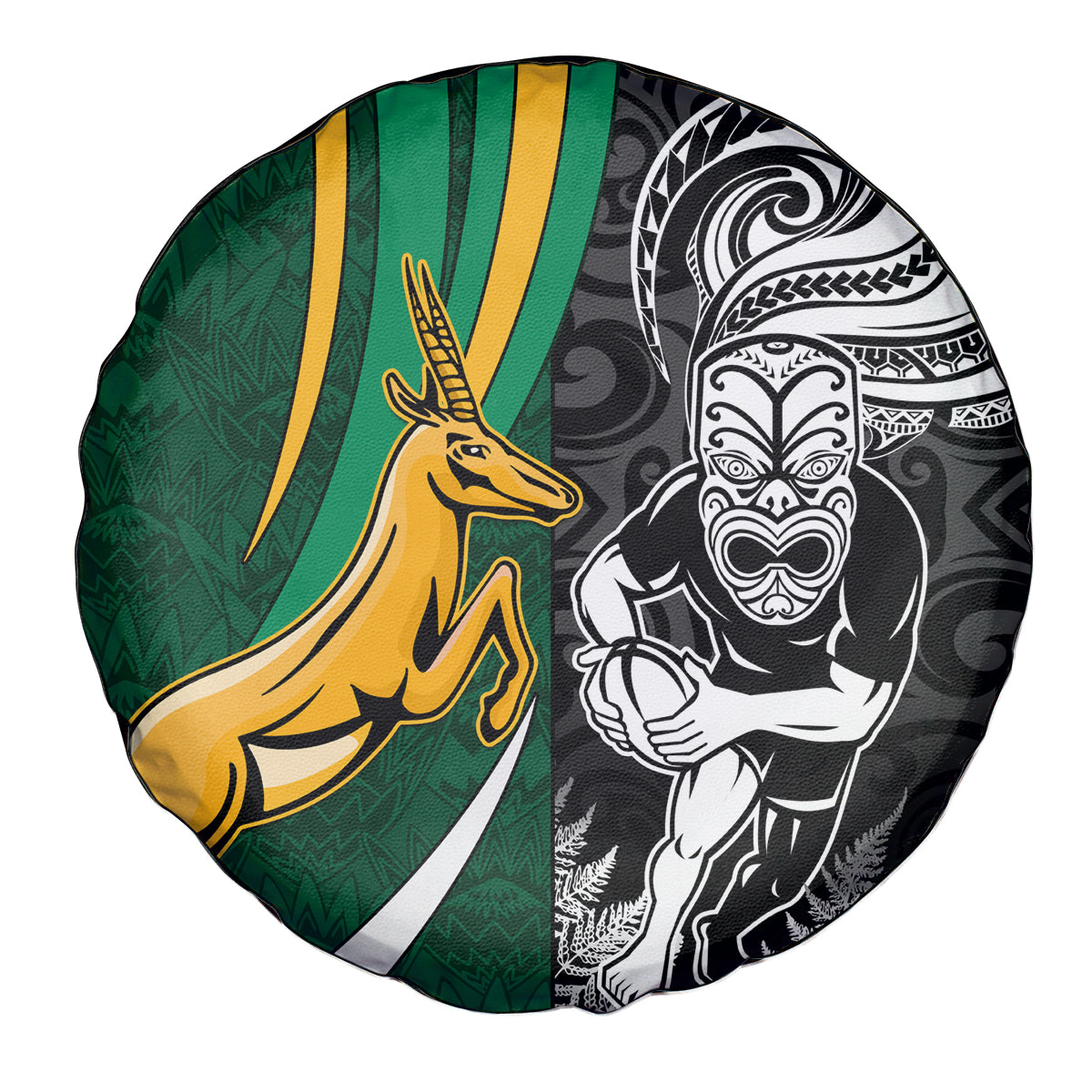New Zealand and South Africa Rugby Spare Tire Cover Silver Fern Protea Pattern World Cup 2023 LT01 - Polynesian Pride