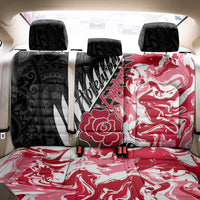 New Zealand and England Rugby Back Car Seat Cover Silver Fern With Red Rose World Cup 2023