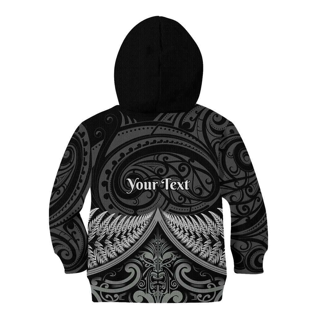 Personalised Toitu Te Tiriti Aotearoa Silver Fern Kid Hoodie New Zealand Maori Pattern