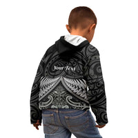 Personalised Toitu Te Tiriti Aotearoa Silver Fern Kid Hoodie New Zealand Maori Pattern