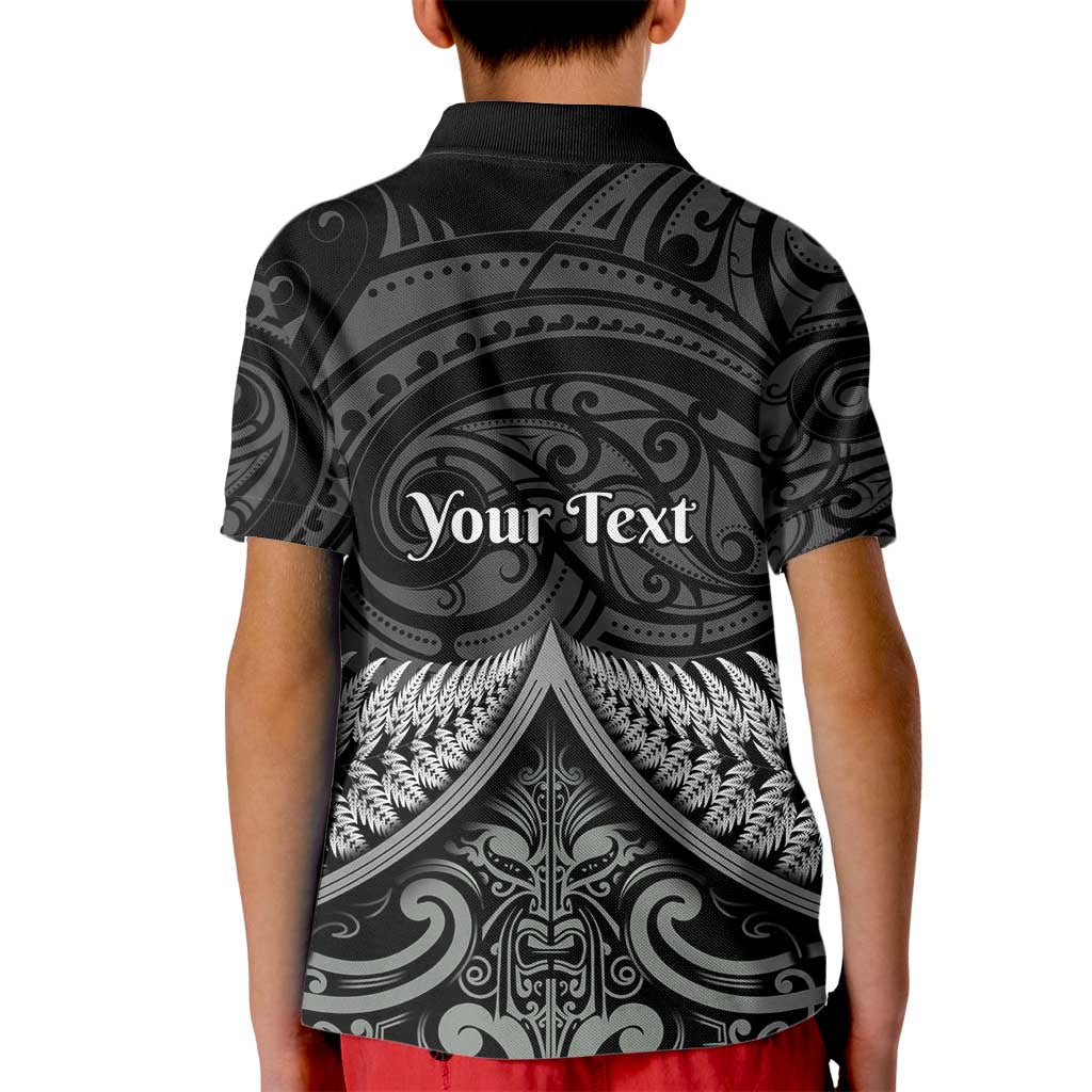 Personalised Toitu Te Tiriti Aotearoa Silver Fern Kid Polo Shirt New Zealand Maori Pattern