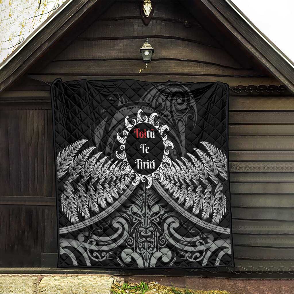 Toitu Te Tiriti Aotearoa Silver Fern Quilt New Zealand Maori Pattern