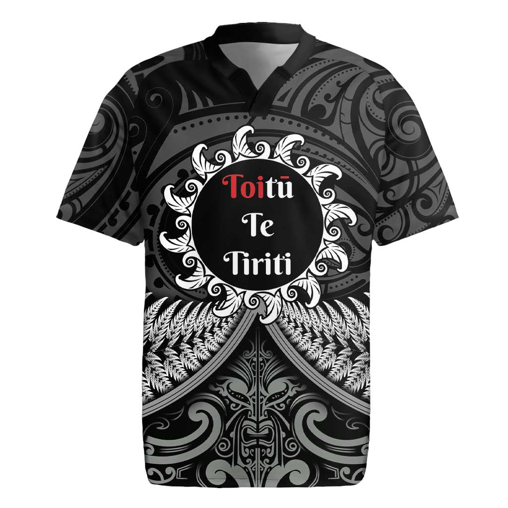 Personalised Toitu Te Tiriti Aotearoa Silver Fern Rugby Jersey New Zealand Maori Pattern