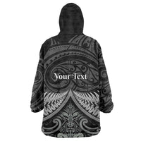 Personalised Toitu Te Tiriti Aotearoa Silver Fern Wearable Blanket Hoodie New Zealand Maori Pattern
