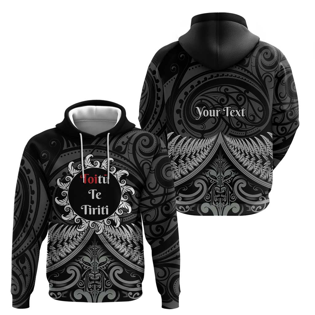 Personalised Toitu Te Tiriti Aotearoa Silver Fern Zip Hoodie New Zealand Maori Pattern LT01 - Polynesian Pride