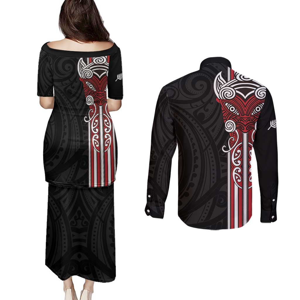 Toitu Te Reo Maori Toitu Te Whenua Toitu Te Tiriti Couples Matching Puletasi and Long Sleeve Button Shirt Maori Warrior New Zealand