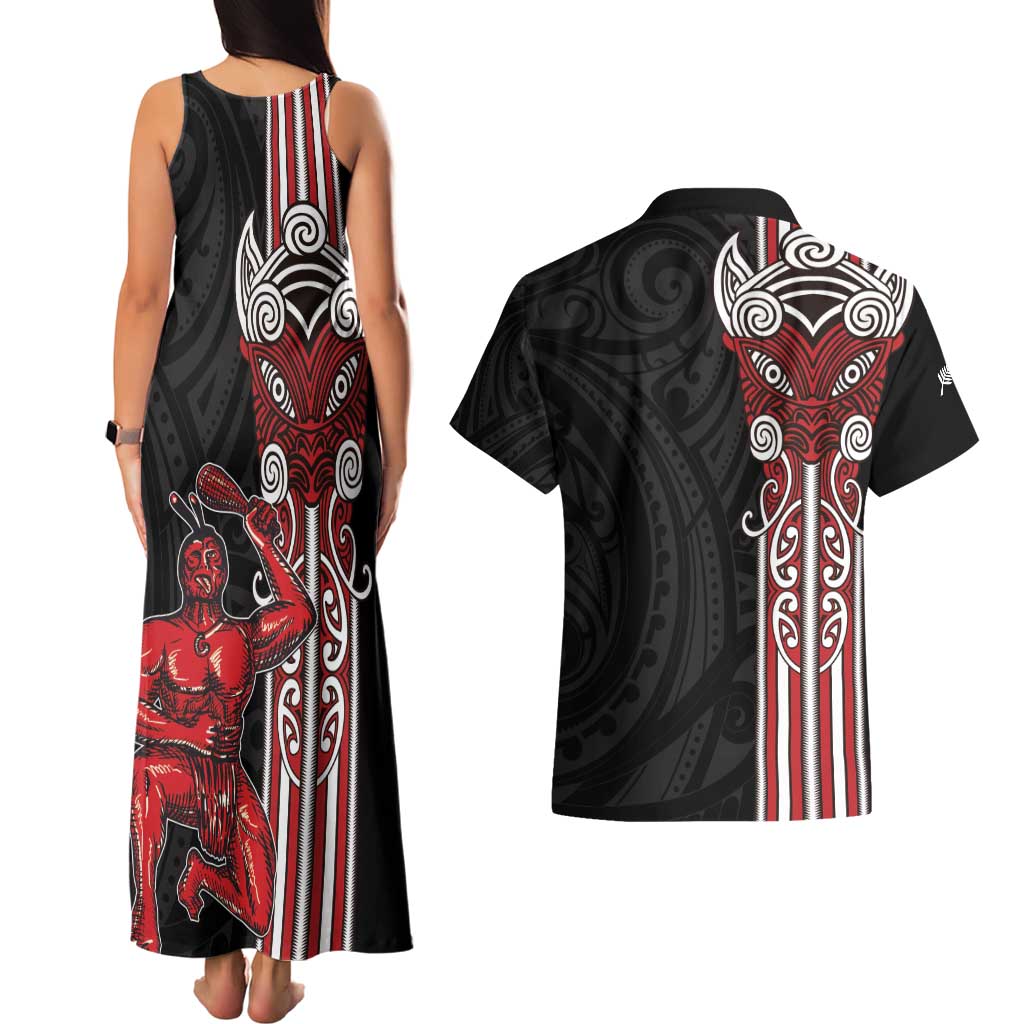 Toitu Te Reo Maori Toitu Te Whenua Toitu Te Tiriti Couples Matching Tank Maxi Dress and Hawaiian Shirt Maori Warrior New Zealand