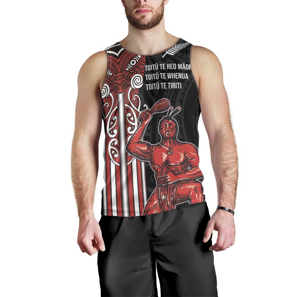 Toitu Te Reo Maori Toitu Te Whenua Toitu Te Tiriti Men Tank Top Maori Warrior New Zealand