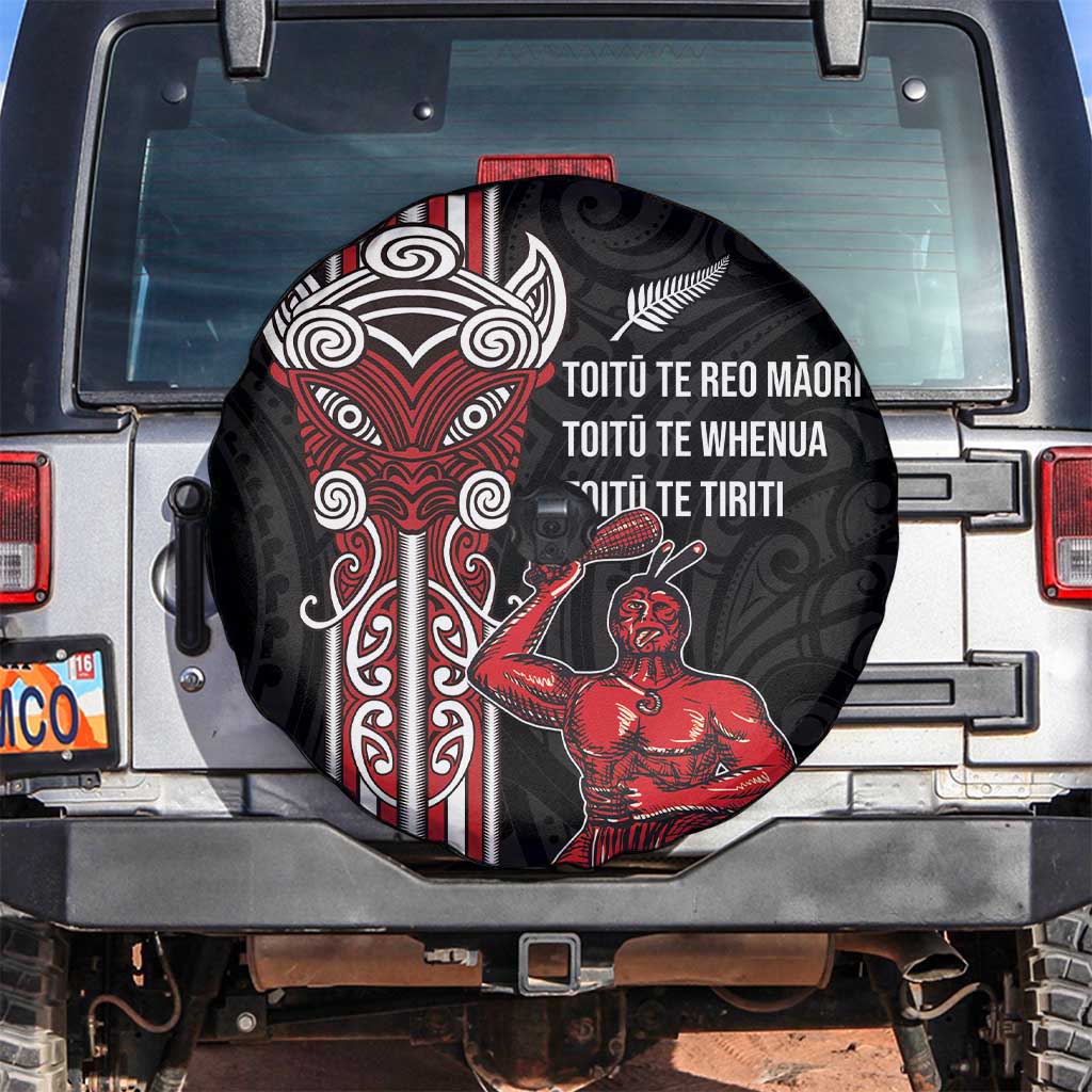Toitu Te Reo Maori Toitu Te Whenua Toitu Te Tiriti Spare Tire Cover Maori Warrior New Zealand