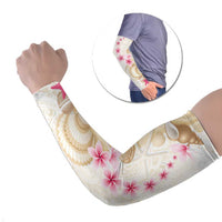 Beige Frangipani Sea Shell Arm Sleeves Starfish Polynesian Pattern - Polynesian Pride