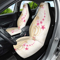 Beige Frangipani Sea Shell Car Seat Cover Starfish Polynesian Pattern - Polynesian Pride