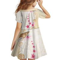 Beige Frangipani Sea Shell Family Matching Puletasi and Hawaiian Shirt Starfish Polynesian Pattern - Polynesian Pride