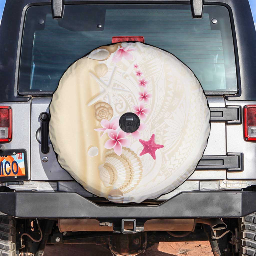 Beige Frangipani Sea Shell Spare Tire Cover Starfish Polynesian Pattern LT01 Beige - Polynesian Pride