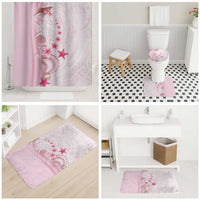 Pink Plumeria Sea Shell Bathroom Set Starfish Polynesian Pattern - Polynesian Pride