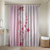 Pink Plumeria Sea Shell Bathroom Set Starfish Polynesian Pattern - Polynesian Pride