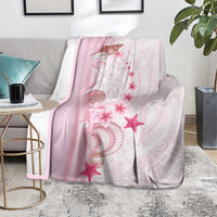 Pink Plumeria Sea Shell Blanket Starfish Polynesian Pattern - Polynesian Pride