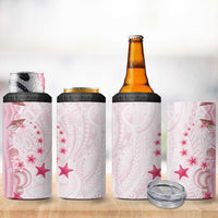 Pink Plumeria Sea Shell 4 in 1 Can Cooler Tumbler Starfish Polynesian Pattern - Polynesian Pride