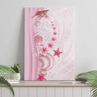 Pink Plumeria Sea Shell Canvas Wall Art Starfish Polynesian Pattern - Polynesian Pride