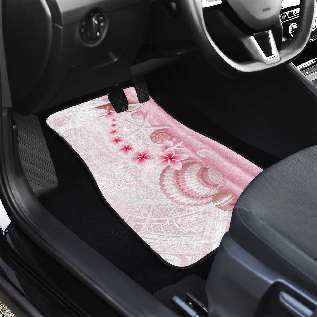 Pink Plumeria Sea Shell Car Mats Starfish Polynesian Pattern - Polynesian Pride