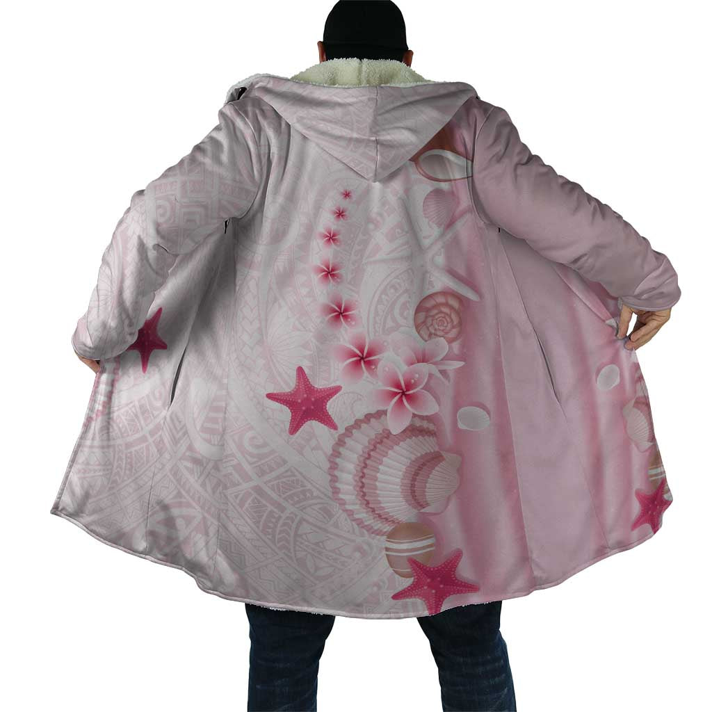 Pink Plumeria Sea Shell Cloak Starfish Polynesian Pattern - Polynesian Pride