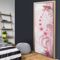 Pink Plumeria Sea Shell Door Cover Starfish Polynesian Pattern - Polynesian Pride