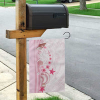 Pink Plumeria Sea Shell Garden Flag Starfish Polynesian Pattern - Polynesian Pride