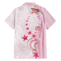 Pink Plumeria Sea Shell Hawaiian Shirt Starfish Polynesian Pattern - Polynesian Pride