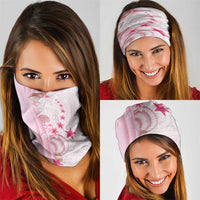 Pink Plumeria Sea Shell Neck Gaiter Starfish Polynesian Pattern - Polynesian Pride