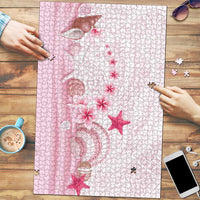Pink Plumeria Sea Shell Puzzle Starfish Polynesian Pattern - Polynesian Pride