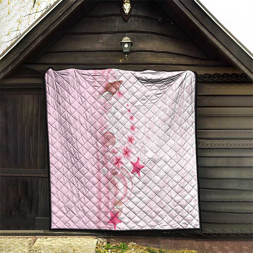 Pink Plumeria Sea Shell Quilt Starfish Polynesian Pattern - Polynesian Pride