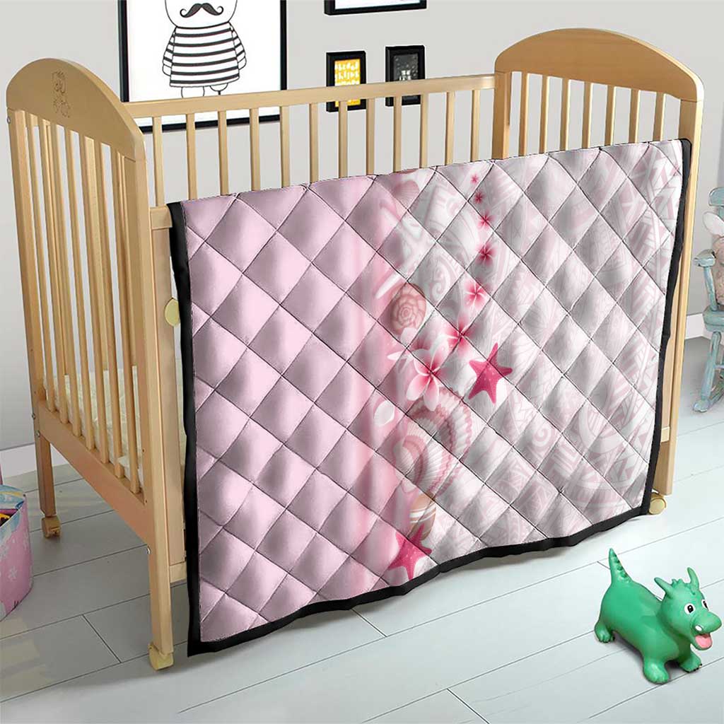 Pink Plumeria Sea Shell Quilt Starfish Polynesian Pattern - Polynesian Pride