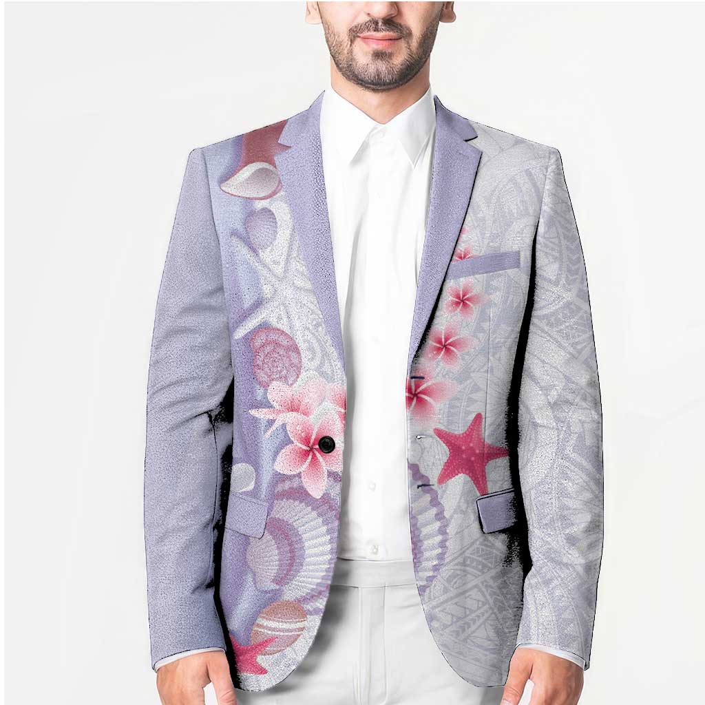 Purple Plumeria Sea Shell Blazer Starfish Polynesian Pattern - Polynesian Pride