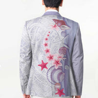 Purple Plumeria Sea Shell Blazer Starfish Polynesian Pattern - Polynesian Pride