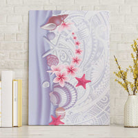 Purple Plumeria Sea Shell Canvas Wall Art Starfish Polynesian Pattern - Polynesian Pride