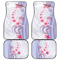 Purple Plumeria Sea Shell Car Mats Starfish Polynesian Pattern - Polynesian Pride