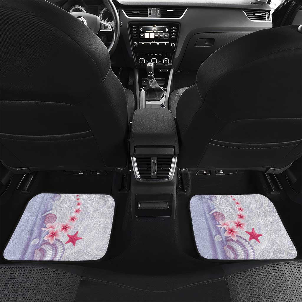 Purple Plumeria Sea Shell Car Mats Starfish Polynesian Pattern - Polynesian Pride
