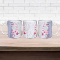 Purple Plumeria Sea Shell Ceramic Mug Starfish Polynesian Pattern - Polynesian Pride